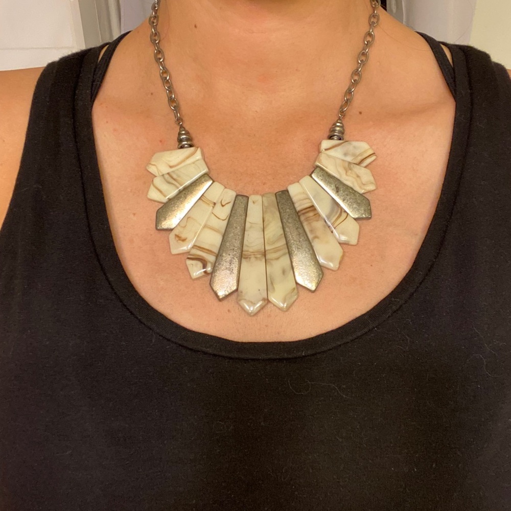 Statement faux stone necklace